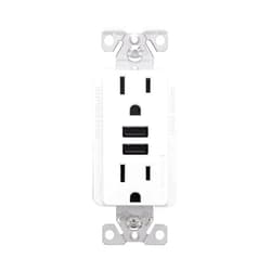 Eaton Wiring Devices TR7765W-BOX Combination 3.6A USB Charger with Duplex Receptacle, 15A, 125V