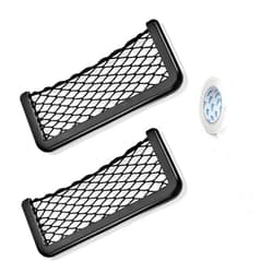 Snmzlc 2 Pcs Large car net Pocket ABS Plastic Frame car Storage net Bag Phone car mesh net Holder RV Storage Boat Cargo Pocket Organizer Framed mesh net Pocket (11.7 x 4.25 Inch) US243