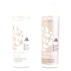 Purezero Coconut Milk Shampoo & Conditioner Set - 100% Vegan & Cruelty Free - Intense Hydration & Increase Shine - Zero Sulfates, Parabens, Dyes - Fight Dandruff & Frizz