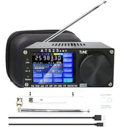 GOOZEEZOO Si4732 ATS25 AMP Portable Shortwave Radio Receiver, GOOZEEZOO V4.17 Full Band Radio Receiver Adds CW, RTTY Decoding Function WiFi Function FM LW AM SSB DIGI CW RDS (with EVA Bag)