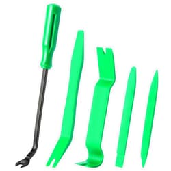 LivTee 5 pcs Auto Trim Removal Tool Kit, No Scratch Plastic Pry Tool Kit - Interior Door Panel Clip Fastener Removal Set for Vehicle Dash Radio Audio Installer (Green)