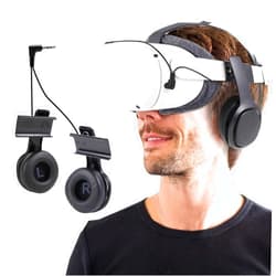 Globular Cluster Stereo VR Headphones Compatible with Meta Quest 2, On Ear Bass, 3D 360 Degree Sound, Black