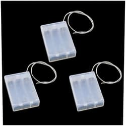 Bxian 3PCS 69x48x18mm Transparent 3 AA Regular Battery Box with Wire and Switch for DIY Electric Toy and String Light