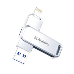 BLANBOK+ MFi Certified Flash Drive 256GB for iPhone USB Memory Stick Thumb Drives High Speed USB Stick,Photo Stick External Storage for iPhone/iPad/Android/PC