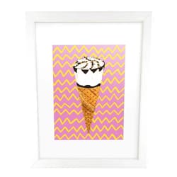 Trademark Fine Art Framed Wall Art - Alice Straker 'Cornetto Pink' Wall Decor with Matted Frame