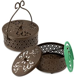 MyLifeUNIT Mosquito Coil Holder, 2 Pack Retro Portable Mosquito Incense Burner for Home and Camping (Brown)