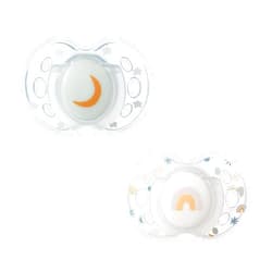 Tommee Tippee Nighttime pacifier, 18-36 months, 2 pack of glow in the dark pacifiers with reusable sterilizer pod