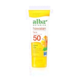 Alba Botanica Facial Sunscreen Lotion, SPF 50, Fragrance Free, 3 Oz