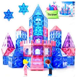 Soyee Diamond Magnetic Building Blocks - Frozen Princess Toys for 3-8 Year Old Girls & Boys - 3 4 5 6 Year Old Girl Birthday Xmas Present