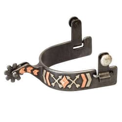 Weaver Leather Men's Spur with Arrow Crossing Design, Black Multi Arrow Crossing