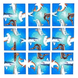 B. dazzle, inc Scramble Squares- Sharks- 9 Piece Challenging Puzzle- Ultimate Brain Teaser and Mind Game for Children & Adults- Boosts Cognition and Problem Solving Skills