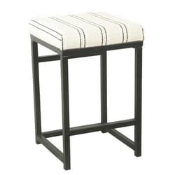 Homepop Home Decor | Modern 24-Inch Counter Stool | Backless Metal Frame Bar Stools Counter Height | Decorative Home Furniture, Black and White Stripe