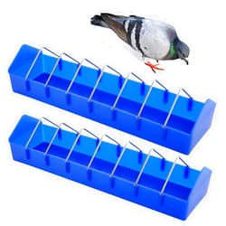 DQITJ 2 Pack Large Pigeon Feeder Thick Durable Slot Container Feeding Dish Food Dispenser Tool for Pigeon Chicken Duck Bird Poultry (Length: 16