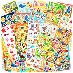 SWARKOL 48 Sheets Stickers for Kids, Cute Stickers Variety Pack for Scrapbooking, Teachers Classroom Prizes, Goodie Bag Stuffers Including Animals, Cars, Dinosaurs, Fishes, Hearts, Stars and More
