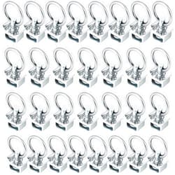 Hotop Single Stud Fitting L Track 4,000LB Capacity with Stainless Steel Round Ring Aluminum Keeper Cargo Control for Airline Track Logistic Installation (30 Pieces)