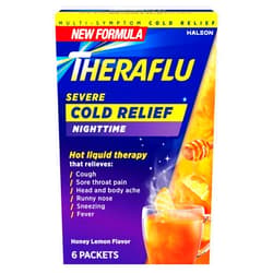 Theraflu Nighttime Severe Cold Relief Honey Lemon Flavor Powder - 6 Ct