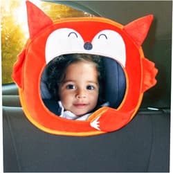 Diono Easy View Fox Character, Baby Car Mirror, Safety Car Seat Mirror for Rear Facing Infant, Fully Adjustable, Wide Crystal Clear View, Shatterproof, Crash Tested