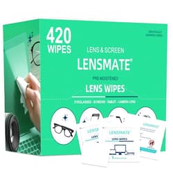 Lensmate 420 Count Lens Wipes for Eyeglasses, Pre-Moistened & Individually Wrapped Eyeglass Wipes, Lens Cleaning Wipes for Eyeglasses, Sunglasses, Goggles and Camera Lens