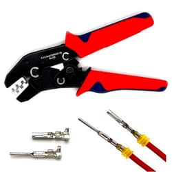 Twippo Crimping Tool with Ratchet, Ratcheting Wire Crimper Tool for Open Barrel Terminal Connectors, Electrical Crimping Tool, Crimping Pliers for 20-14 AWG