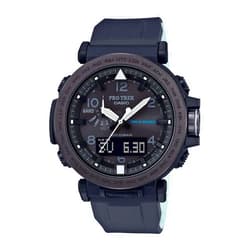 Casio Men's 'PRO TREK' Solar Powered Silicone Watch, Color:Black (Model: PRG-650Y-1CR), Multi