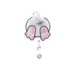 ReelFun Easter Bunny Rabbit Retractable Badge Reel ID Tag, with Alligator Clip,24in Nylon Cord, Nurse Office Employee Name Badge
