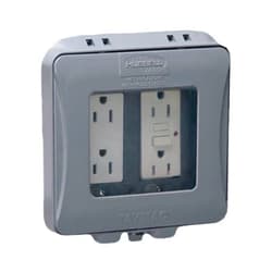 TayMac ML2500G Two-Gang Weatherproof Expandable Extra Duty In-Use Cover Gray Finish