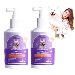 COLORCASA 2 Pcs Pet Oral Care Spray,2023 New Pet Clean Teeth Spray,Pet Clean Teeth Cleaning Spray for Dogs & Cats,Pet Oral Spray Clean Teeth,Petclean No Brushing Pet Oral Care Spray