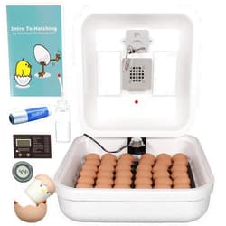 Incubator Warehouse HovaBator 2370 Egg Incubator Deluxe Combo Kit, Electronic Thermostat, Circulating Air Fan, Automatic Egg Turner, Hygrometer for Humidity Measurement, Quail - Goose Hatching Eggs, Poultry