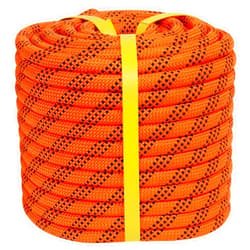 CRAYZA Double Braided Arborist Rope (1/2 in x 100 ft) Climbing Rope High Strength Polyester Rope 48 Strands for Tree Work Pulling Swing Sailing, Orange/Black