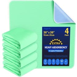 FYGRIP 4 Pack 36” x 36” Extra Heavy Absorbency Washable Underpads, Waterproof Quick Drying Nursing Pads Incontinence Bed Pads, Reusable Washable Pee Pads for Dogs, Diaper Changing & Adults