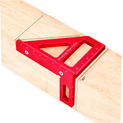 Zvttoin 3D Multi-Angle Measuring Ruler,45/90 Degree Aluminum Alloy Measuring Ruler, Woodworking Square, Miter Triangle Ruler High Precision Layout Measuring Tool (Red(Imperial))