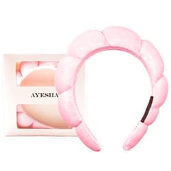 Ayesha Spa Headband for Women Sponge Headband for Washing Face Clouds Soft Hairband Skincare Makeup Headbands for Women Girls Shower Makeup Skincare (Pink)