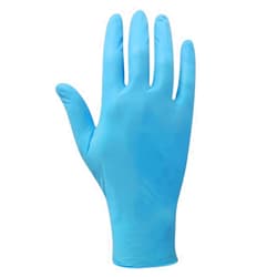 MAGID Disposable Nitrile Gloves, Powder-Free, Textured, Size M (100 Gloves), blue
