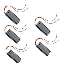Dahszhi 2x1.5V AAA Battery Holder Box Battery Case Holder with ON/Off Switch & Cover - Pack of 5