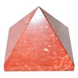 Zenergy Gems CHARGED Natural Red Brecciated Jasper Crystal Pyramid [Hand-Carved Natural Crystal] + Selenite Charging Heart [Included]