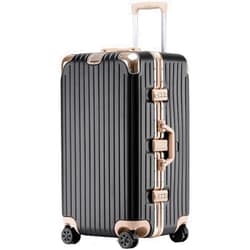 YIXAGLPU Carry-Ons Luggage Hard Shell with Aluminum Frame Suitcase Wide Handle Luggage Spinner Wheels TSA Lock Suitcase Checked Luggage New (Silver 28inch)