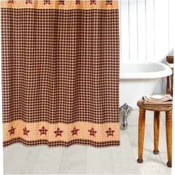 VHC Brands, Bingham Star, Cotton, 72x72, Shower Curtain, Black