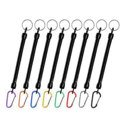Heshebuy 8 pcs Pack Fishing Lanyards with Carabiner Fishing Ropes Secure Pliers Lip Grips Tackle Fish Tools