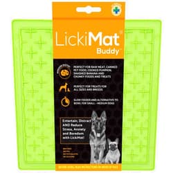 LickiMat Classic Buddy Slow Feeder for Dogs Lick Mat Boredom Anxiety Reducer Perfect for Food Treats Yogurt Liquid Food Peanut Butter Fun Alternative to a Slow Feed Dog Bowl, Green