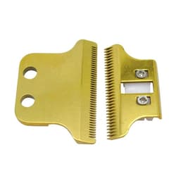 NGHTMRE Adjustable 2-hole Double Wide Trimmer Replacement Blade #2215 for Wahl Detailer #8290#8081, 5 Star Razor Edger #8051, G-Whiz #89861 (Double Gold Blade)