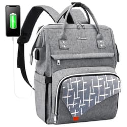 LOVEVOOK Laptop Backpack for Women,17 Inch Work School Travel Bag Computer Bags Teacher Nurse Backpack Purse Bookbag (Upgraded) 17 Inch Grey 02
