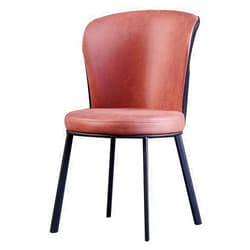 IIOCHA Kitchen Nubuck Leather Dining Chairs,Modern Kitchen Living Room Lounge Counter Chairs Carbon Steel Metal Legs Household Desk Chair (Color : Brick red)