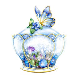 The Bradford Exchange Butterfly Floral Art Heirloom Porcelain Music Box: Whispering Wings