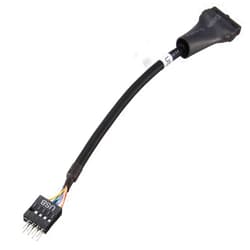 axGear USB 3.0 20-pin Header Female to USB 2.0 9-pin Male Adapter Converter Wire Cable