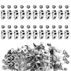 Marspark Metal Badge Clips ID Badge Clips Double Hole Badge Clips with Clear PVC Straps Name Tag Clips ID Strap Clip for ID Cards and Badge Holders, Office Supplies(400 Pack)