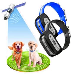 Blingbling Petsfun GPS Wireless Dog Fence System for 2 Dog, Electric Satellite Technology Pet Containment System by GPS Signal Boundary Pets with Waterproof & Rechargeable Collar Receiver (Black)