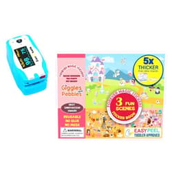 Zacurate Children Finger Pulse Oximeter and Giggles & Pebbles Magic Sticker Book Bundle