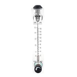 Tatoko Flowmeters Adjustable Knob 0.5-5GPM 2-18LPM Water Flow Meter Panel Type Flowmeter