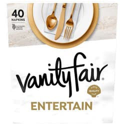 Vanity Fair Entertain Paper Napkins, 40 Count, Disposable Napkins Made For Entertaining And Events
