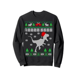 Parabolic Christmas Raptor Santa Hat Velociraptor Dinosaur Lover Ugly Christmas Sweatshirt
